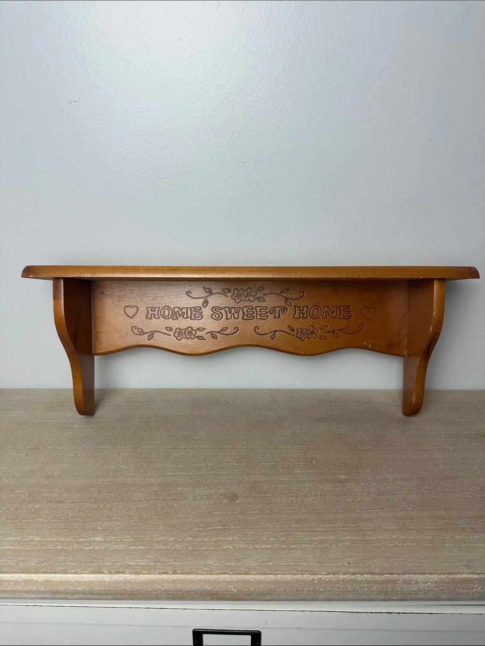 Home Sweet Home Wall Shelf - Brown Wooden Accent